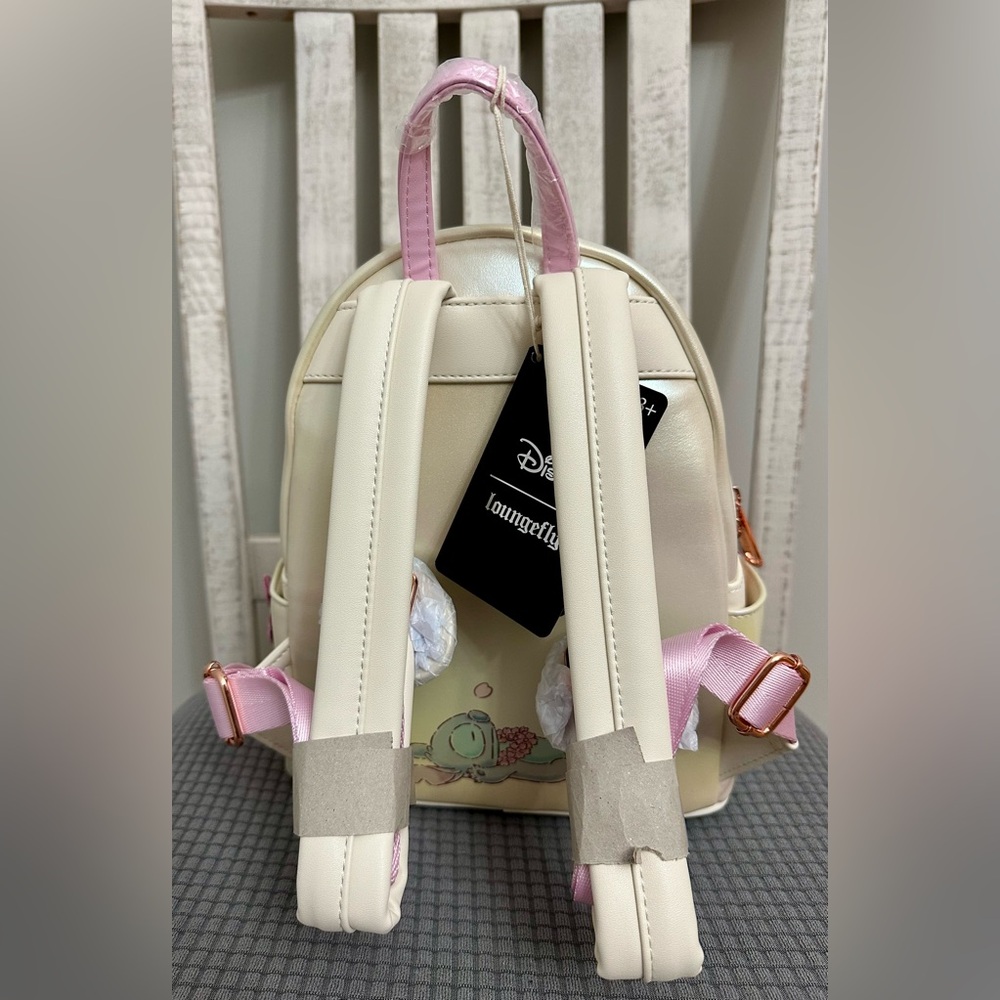 Loungefly Disney Stitch & Angel Pastel Cherry Blossom Iridescent Mini Backpack - Picture 3 of 8
